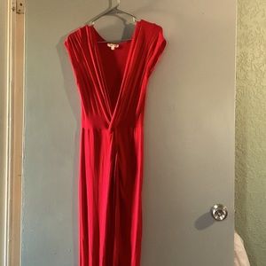 Red long open short dress cute for valentines medium